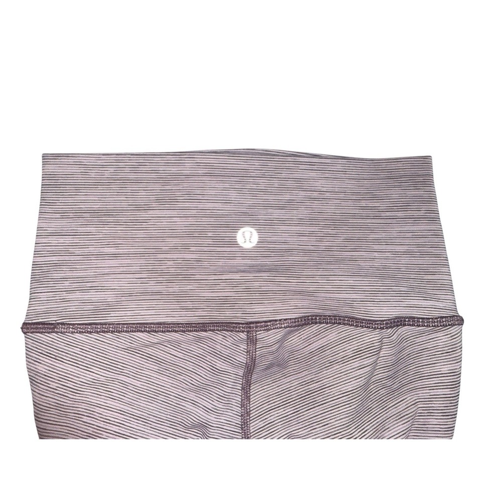 LULULEMON Women's Size 2 High Rise Yoga Leggings Purple Stripe Stretch 28in - Picture 8 of 10